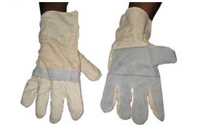 High Quality Leather Cotton Hand Gloves